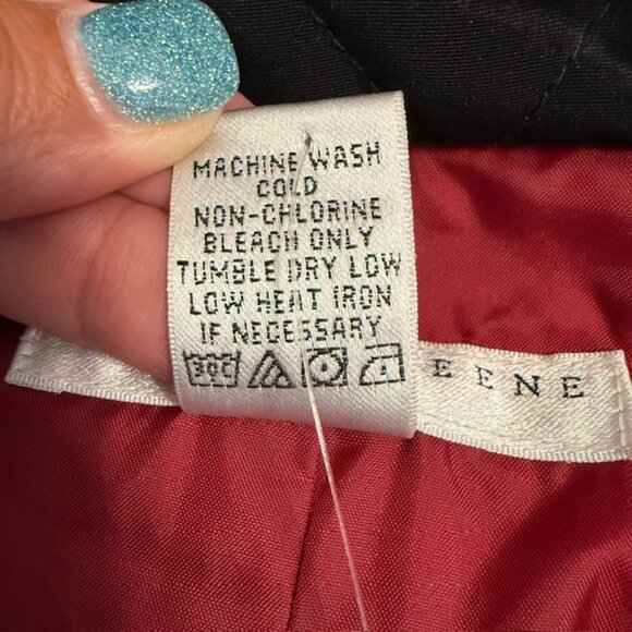 Geoffrey Beene Women's Jacket Size L Black Puffer Belted Button Winter Coat - Picture 5 of 10